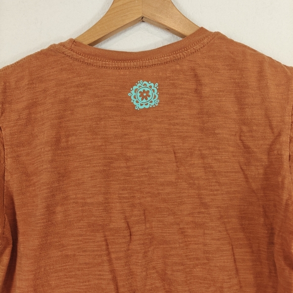 Natural Life Boyfriend Tee Shirt In Orange Boho "Live Happy" Size XS Women's - Picture 11 of 11